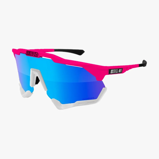 [EY250314] Scicon - AEROSHADE XL PINK FLUO MULTIMIRROR BLUE + PINK LENSES 